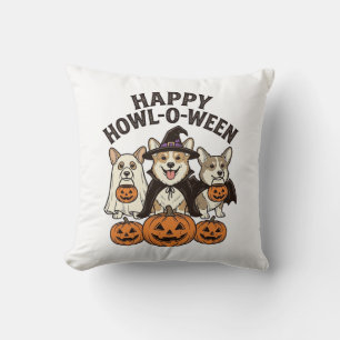 Coussin Conception de vecteur de chien de Halloween de Cor