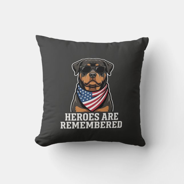 Coussin Conception de vecteur de chien héros Rottweiler pa (Recto)