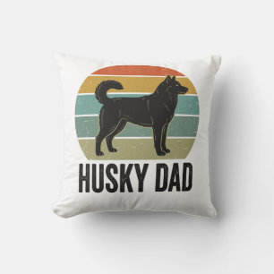 Coussin Conception de vecteur de chien rétro Husky Papa Vi