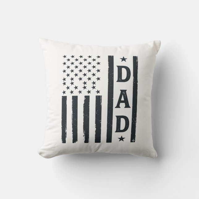 Coussin Conception de vecteur de drapeau américain de papa (Recto)