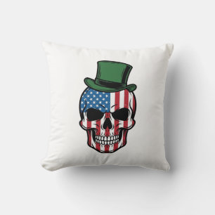 Coussin Conception de vecteur de drapeau de crâne de trèfl
