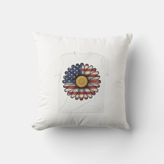 Coussin Conception de vecteur de fleur de marguerite patri (Recto)