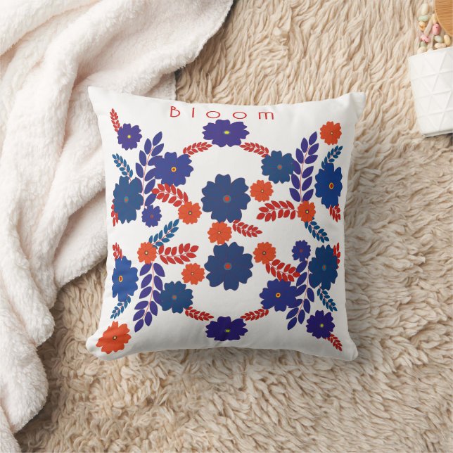 Coussin Conception de vecteur de fleurs bleues simples (Couverture)