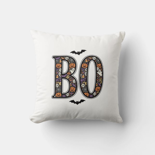 Coussin Conception de vecteur de gribouillis de Halloween  (Recto)