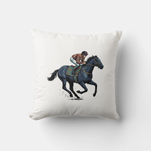 Coussin Conception de vecteur de jockey de course de cheva