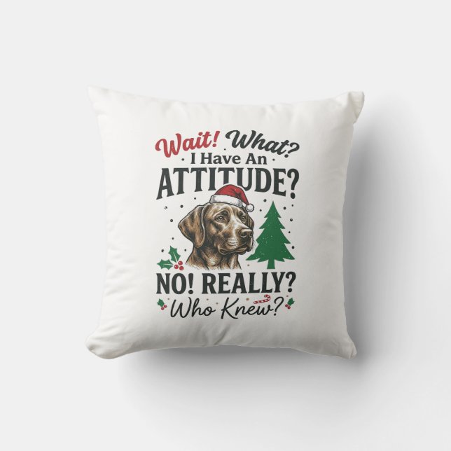Coussin Conception de vecteur de Noël d'attitude de chien  (Recto)