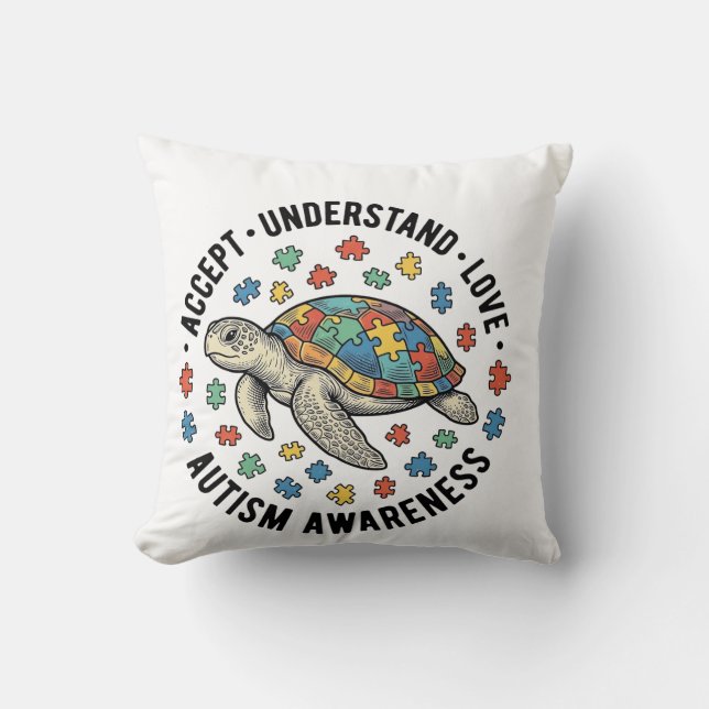 Coussin Conception de vecteur de puzzle de tortue pour la  (Recto)