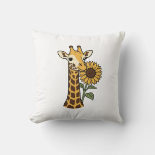 Coussin Conception de vecteur de tournesol de girafe vinta