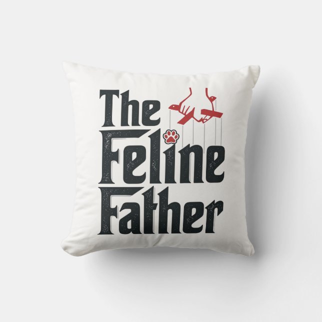 Coussin Conception de vecteur d'humour de chat de père fél (Recto)