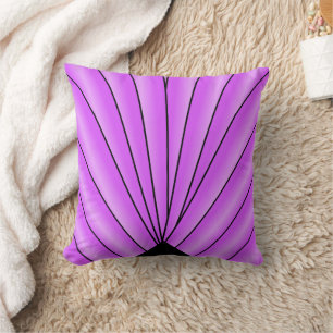 Coussin Conception de ventilateur Art Déco violet