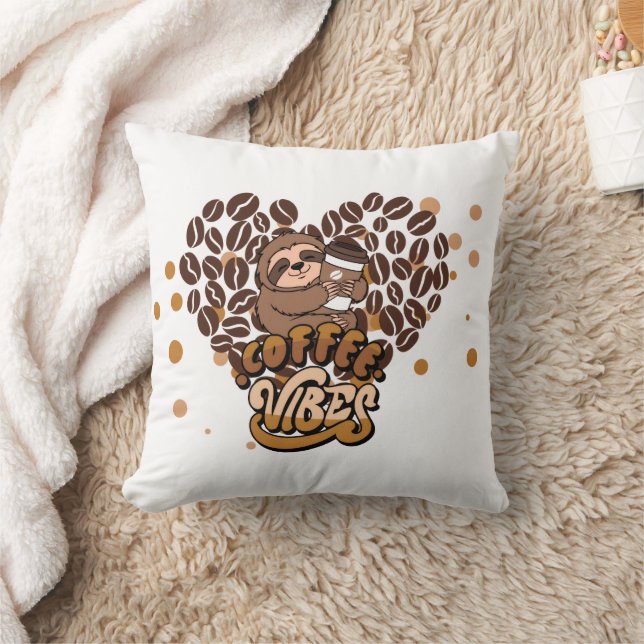 Coussin Conception de vibrations de café (Couverture)