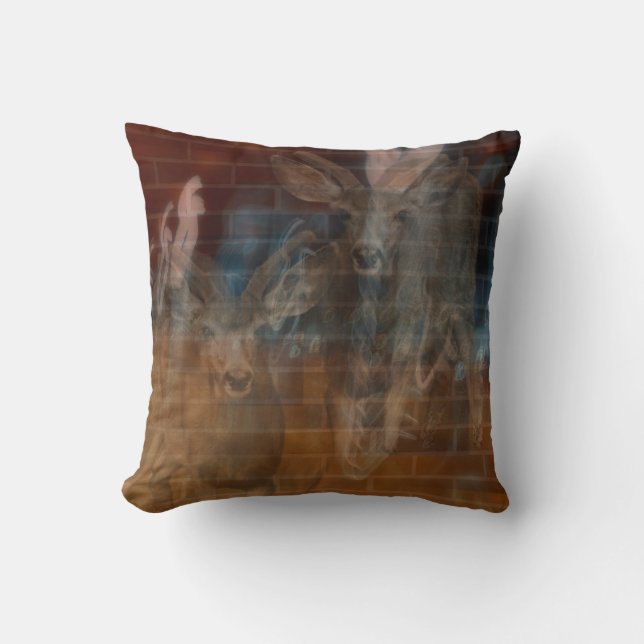 Coussin Conception décorative de brun d'abrégé sur carreau (Recto)