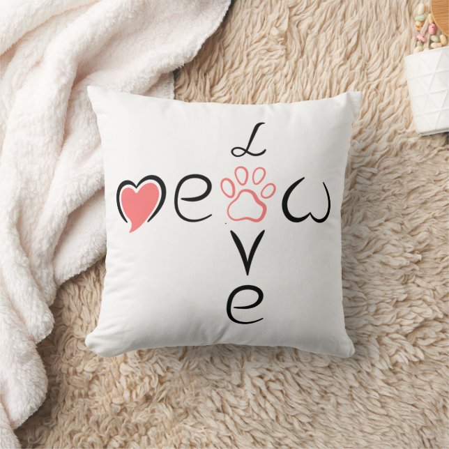 Coussin Conception d'empreinte de patte de coeur mignon po (Couverture)