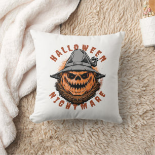 Coussin Conception d'épouvantail de citrouille d'Halloween