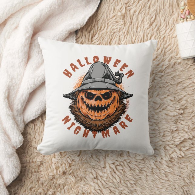 Coussin Conception d'épouvantail de citrouille d'Halloween (Couverture)