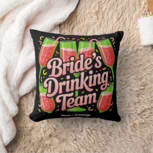 Coussin Conception d'équipe de boisson de la mariée pour e