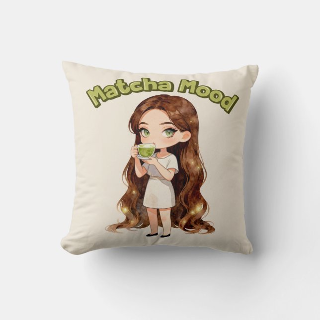 Coussin Conception d'esthétique de l'humeur Matcha Vibes d (Recto)