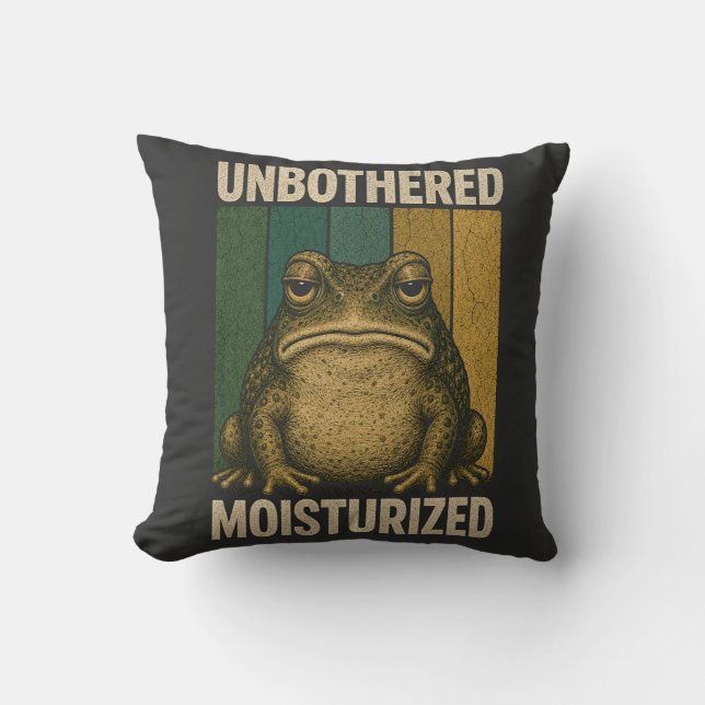 Coussin Conception d'esthétique rétro de grenouille vintag (Recto)