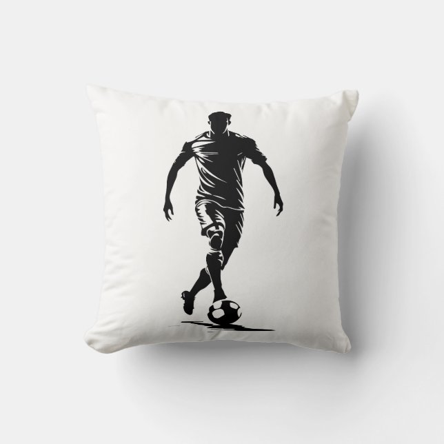 Coussin Conception d'homme de football avec ballon. (Recto)