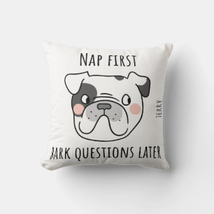 Coussin Conception d'humour canine minimaliste dans des to