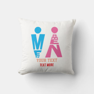 Coussin Conception d'icône de typographie hommes et femmes