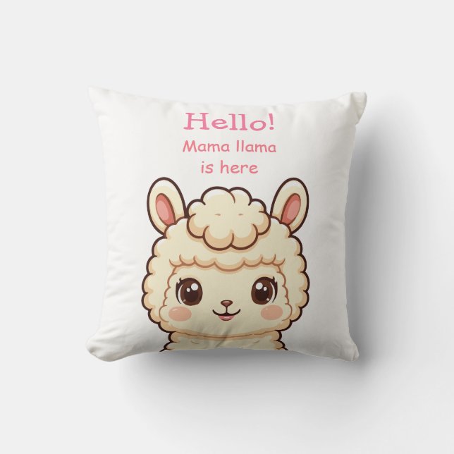 Coussin Conception d'illustration de lama mignon (Recto)