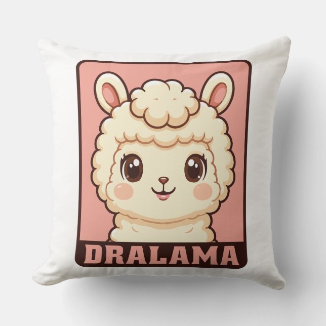 Coussin Conception d'illustration de lama mignon (Recto)