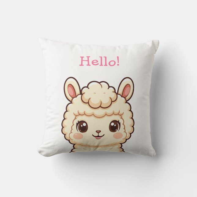 Coussin Conception d'illustration de lama mignon (Recto)
