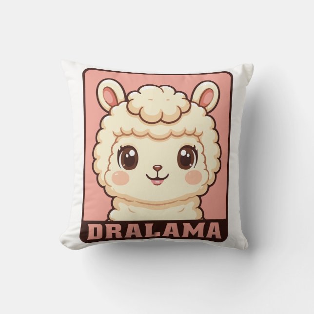 Coussin Conception d'illustration de lama mignon (Recto)