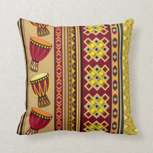 Coussin Conception d'impression Motif de tambour africain