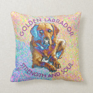 Coussin Conception d'or psychédélique de labrador