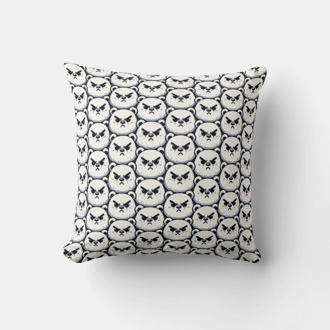 Coussin Conception d'ours polaire en colère (Recto)