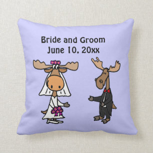 Coussin Conception drôle de mariage de jeunes mariés