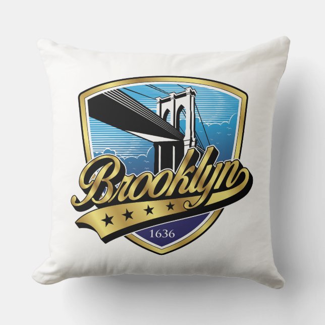 Coussin Conception du logo Brooklyn Elegant Gold Swoosh (Recto)