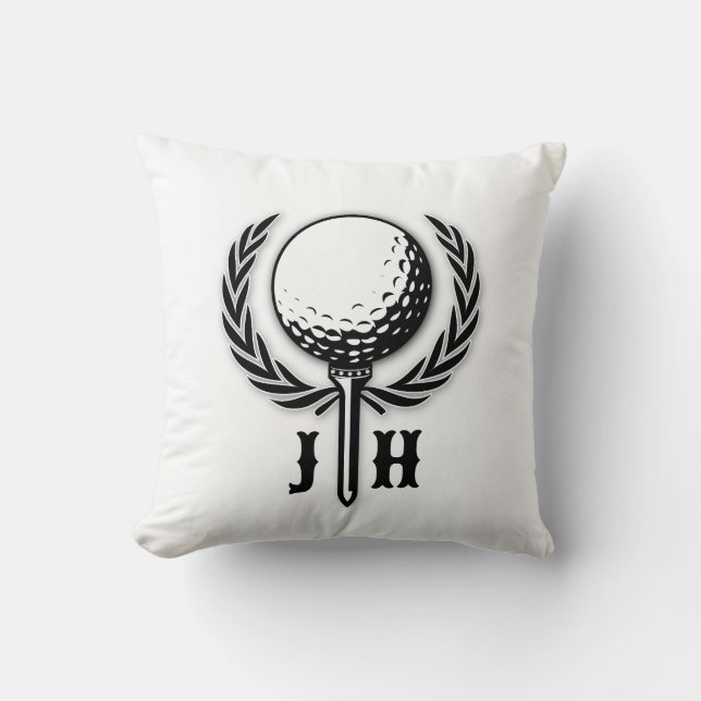 Coussin Conception élégante de monogramme de golf personna (Recto)