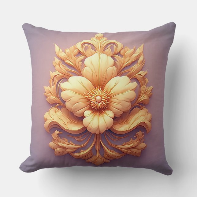 Coussin Conception élégante de relief floral avec des déta (Recto)