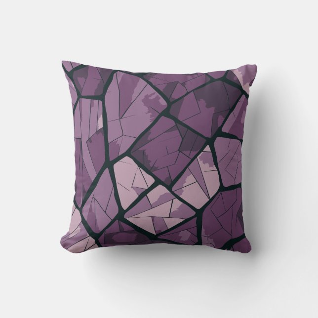 Coussin Conception élégante en verre de couleur violet géo (Recto)