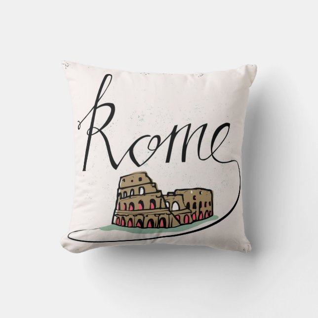 Coussin Conception en lettres de main de Rome (Recto)