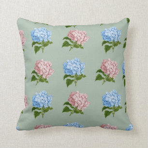Coussin Conception florale d'hortensia vintage