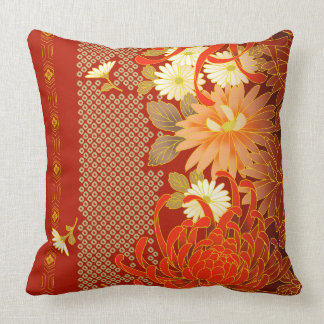 Coussin Conception florale japonaise vintage