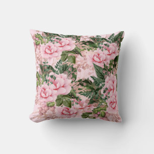 Coussin CONCEPTION FLORALE rose PERSONNALISÉE