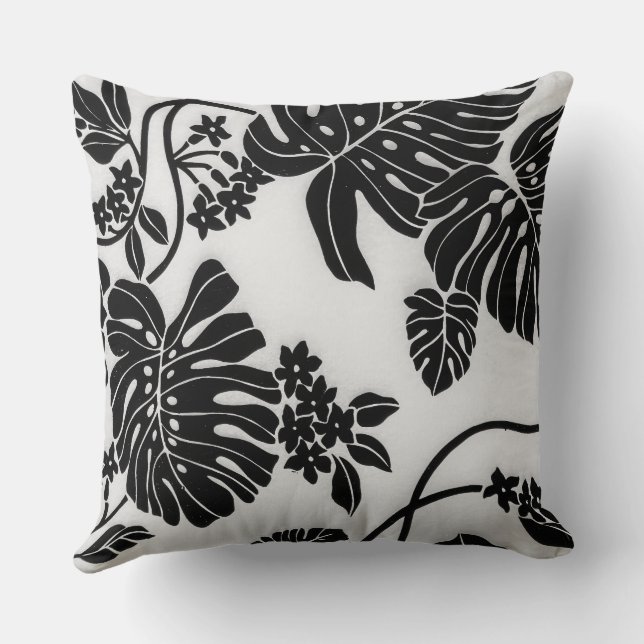 Coussin Conception Florale Tropicale d'Été (Verso)