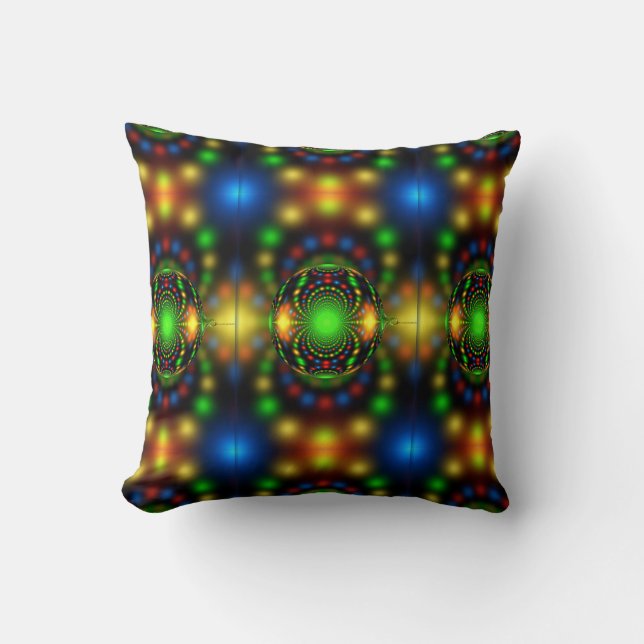 Coussin Conception fractale de l'ornement de Noël-29440 (Recto)