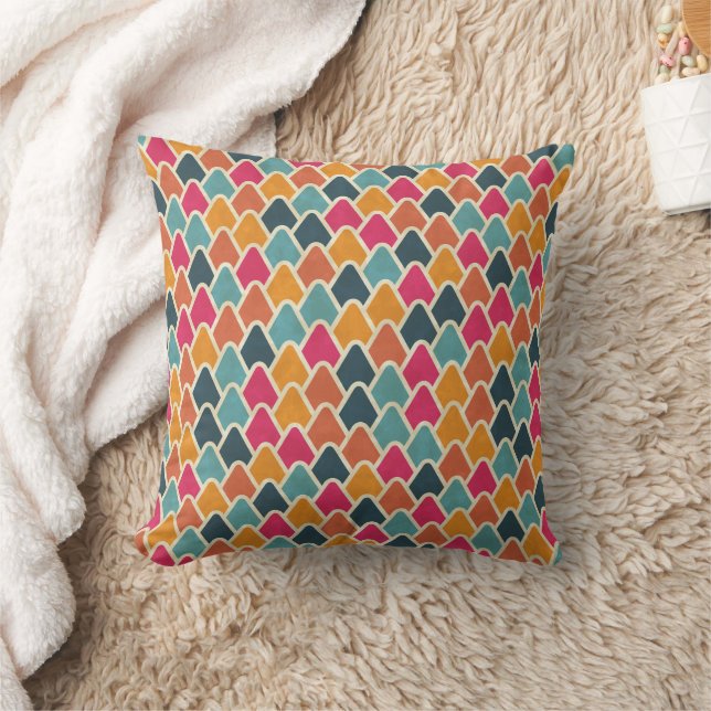 Coussin Conception Géométrique Color Pop – Style Abstrait  (Couverture)