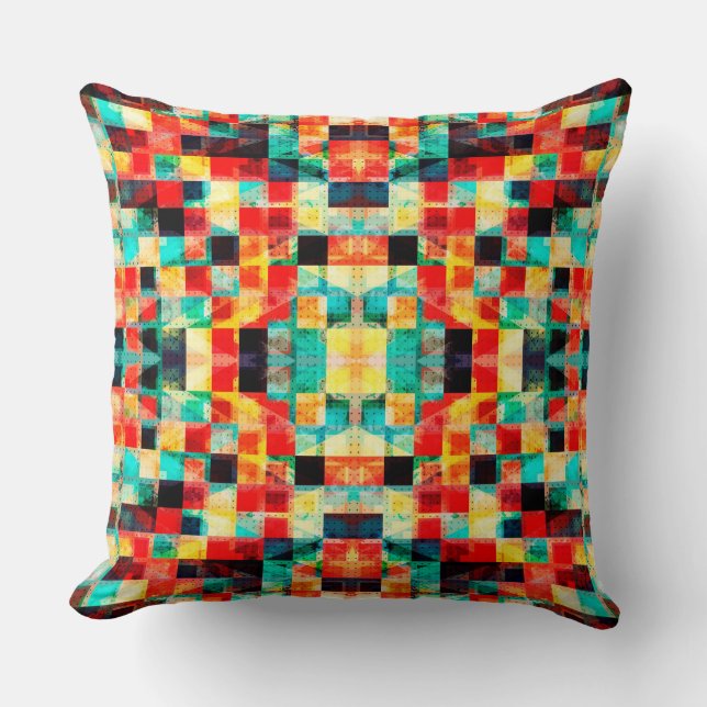 Coussin Conception géométrique colorée lumineuse (Recto)