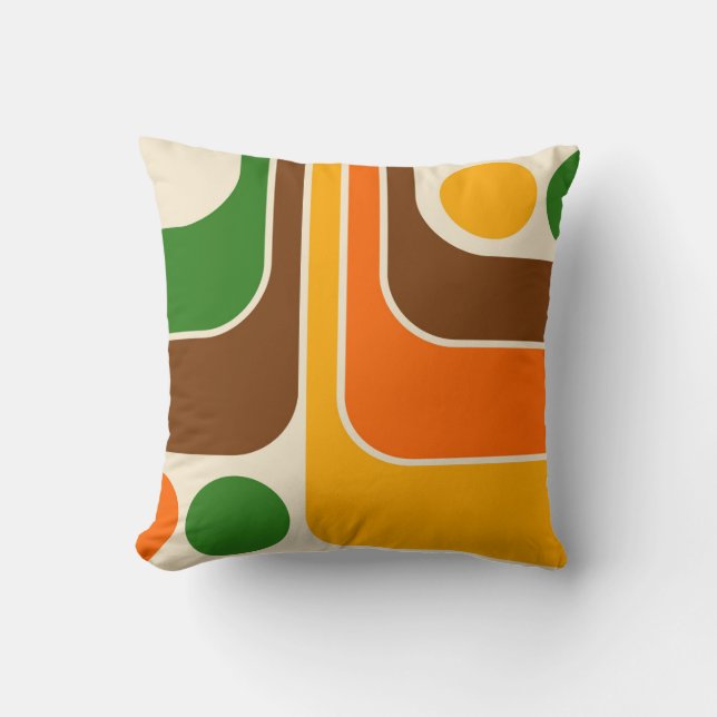 Coussin Conception géométrique de style rétro des années 1 (Recto)