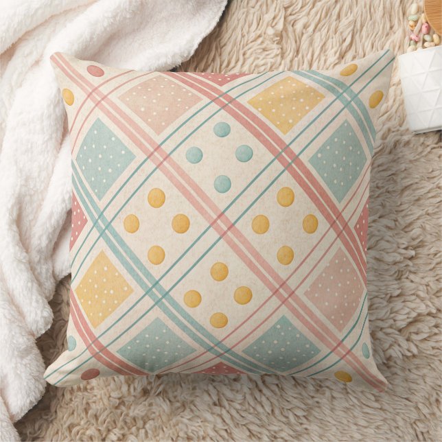 Coussin Conception géométrique du milieu du siècle avec de (Couverture)