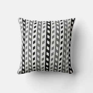 Coussin Conception géométrique, gris, noir, blanc,