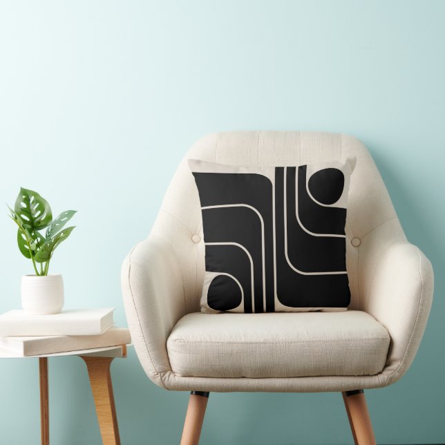 Coussin Conception géométrique rétro à deux arches (Chaise)