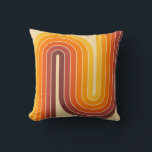 Coussin Conception géométrique rétro à deux arches<br><div class="desc">Conception rétro Futuriste à double arc géométrique du milieu du siècle dans les tons de la Terre.</div>